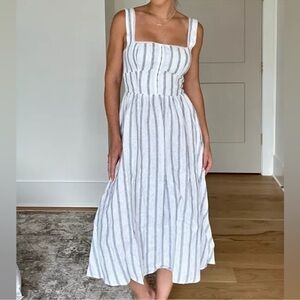 NEW Reformation Tagliatelle Linen tank midi striped Dress sz 6